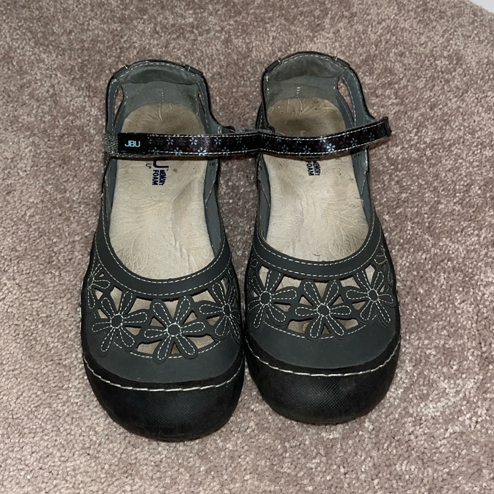 Navy/gray JBU adorable Mary Jane’s
